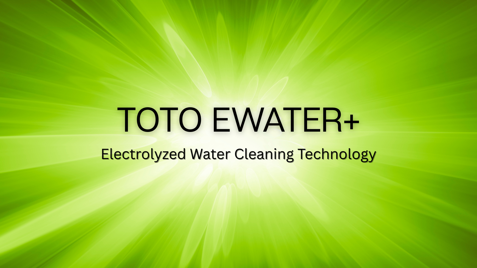 toto ewater: electrolyzed water cleaning technology green shiny background