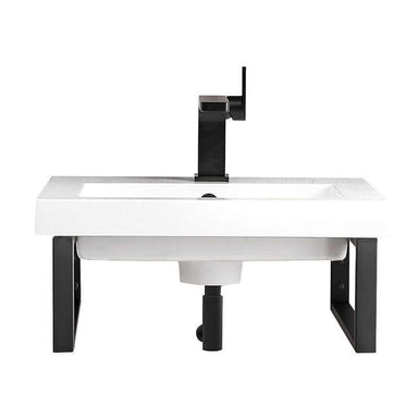 Boston 20" Single Vanity Matte Black White Glossy Composite Stone Top