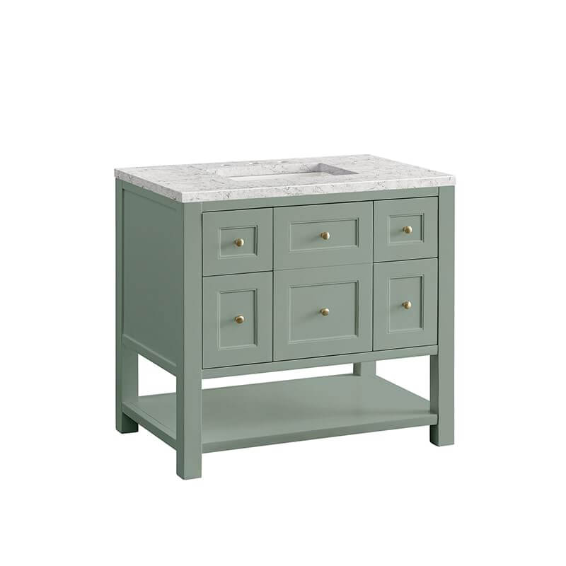 Breckenridge 36 Inch Single Vanity Smokey Celadon With Eternal Jasmine Pearl Top