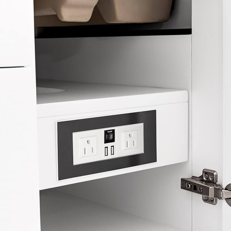 Breckenridge 36 Single Vanity Bright White Integrated 120V Outlet With USB Ports