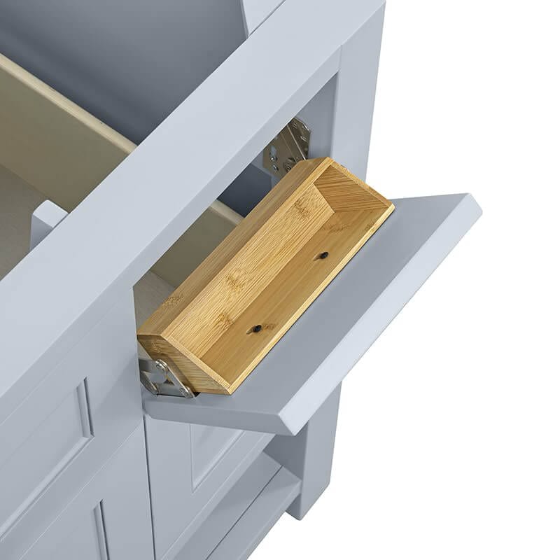 Breckenridge 36 Single Vanity Serenity Blue Top Row Tip Out Drawers