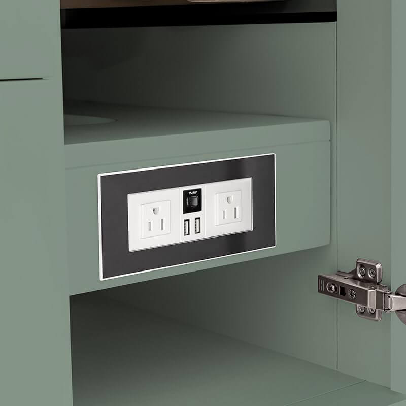 Breckenridge 36" Single Vanity Smokey Celadon Integrated 120V Outlet With USB Ports