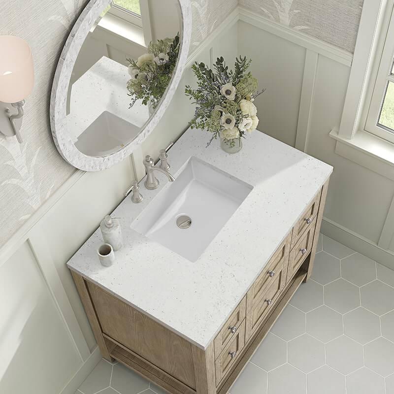 Breckenridge 36" Single Vanity Whitewashed Oak With Lime Delight Silestone Top