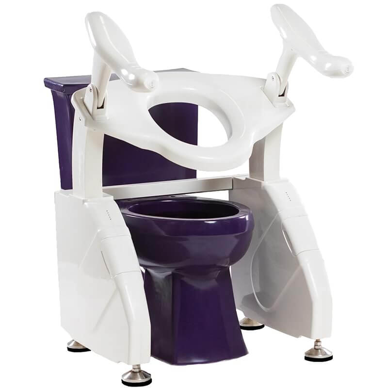 Dignity Lifts Deluxe Toilet Lift DL2 Purple Toilet Arms Down Lifted