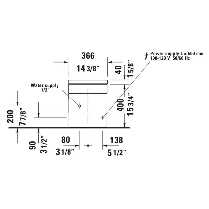 duravit 620000 sensowash i bidet toilet rear fitting