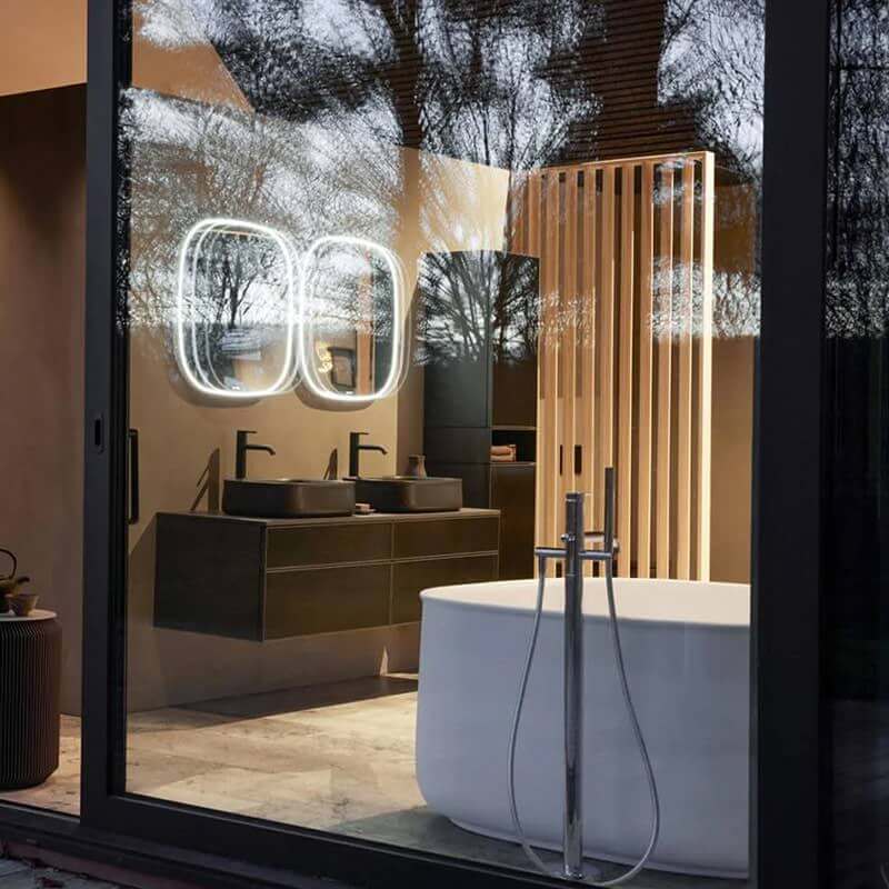 duravit 700464 square zencha freestanding bathtub view from outside