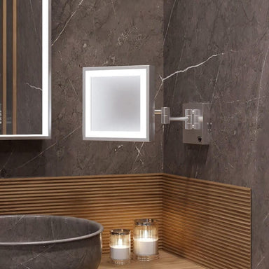 Elixir Wall Mounted Makeup Mirror Brushed Stainless