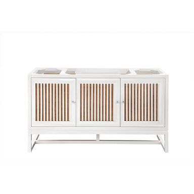 James Martin Athens 60 Inch Single Vanity Glossy White Front View