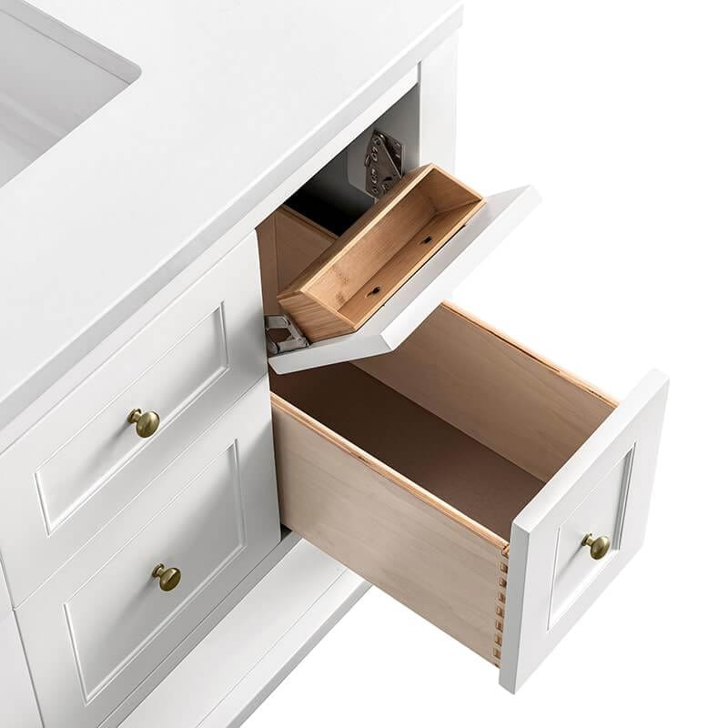 James Martin Breckenridge 36 Inch Single Vanity Bright White Open Drawers