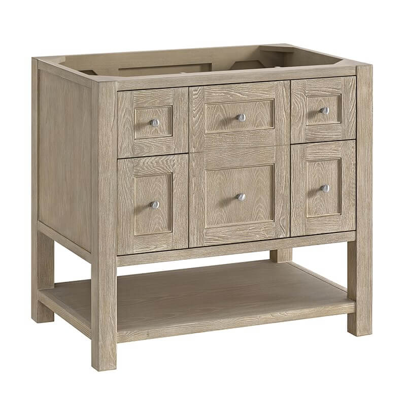 James Martin Breckenridge 36 Inch Single Vanity Whitewashed Oak Cabinet Only