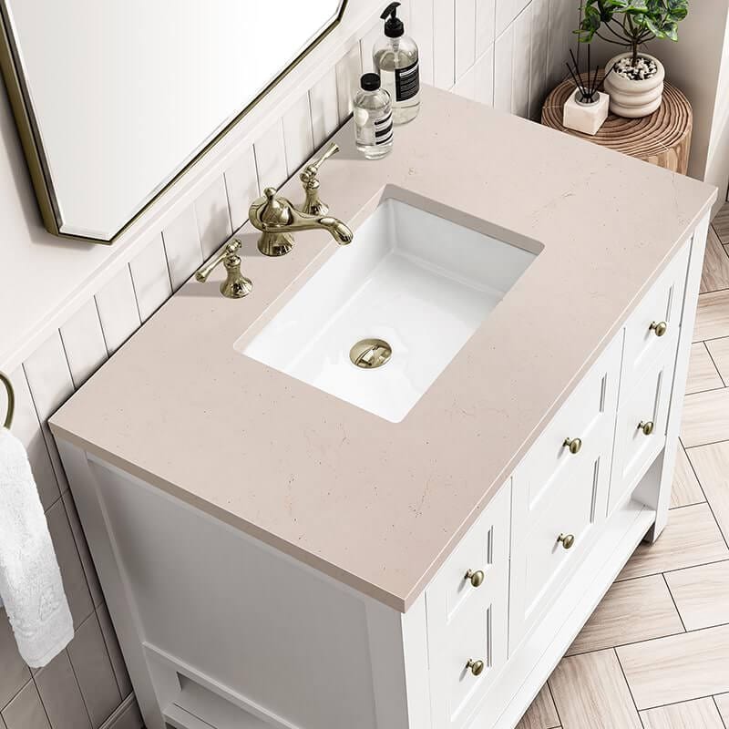 James Martin Breckenridge 36" Single Vanity Bright White With Eternal Marfil Top