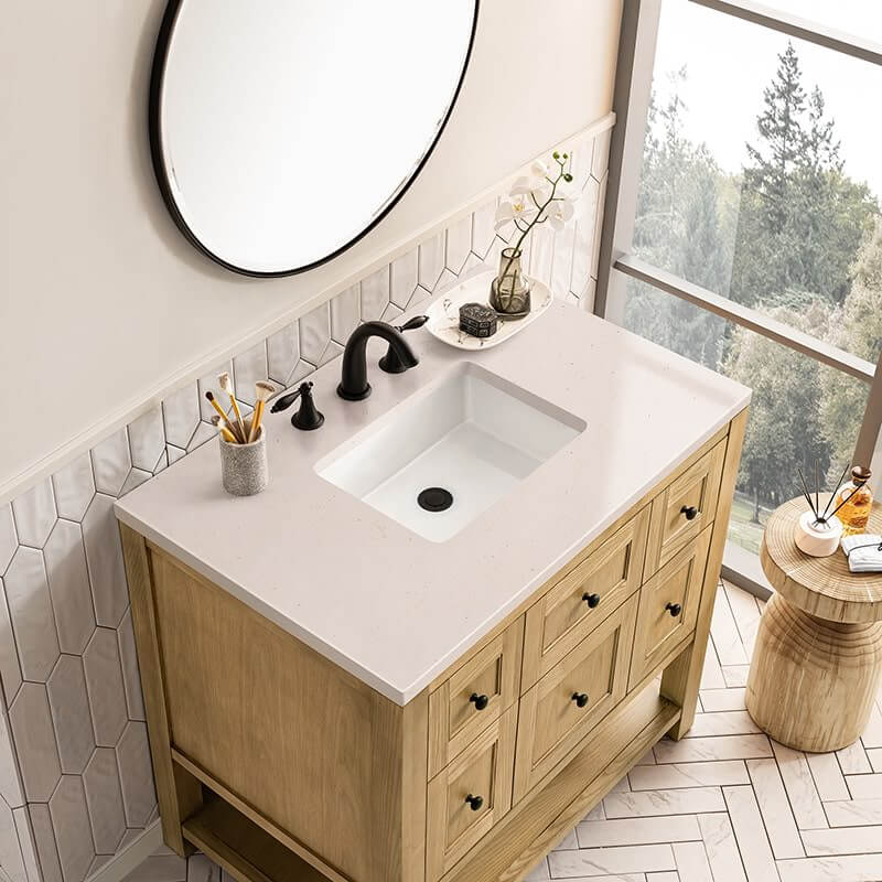 James Martin Breckenridge 36" Single Vanity Light Natural Oak With Eternal Marfil Top