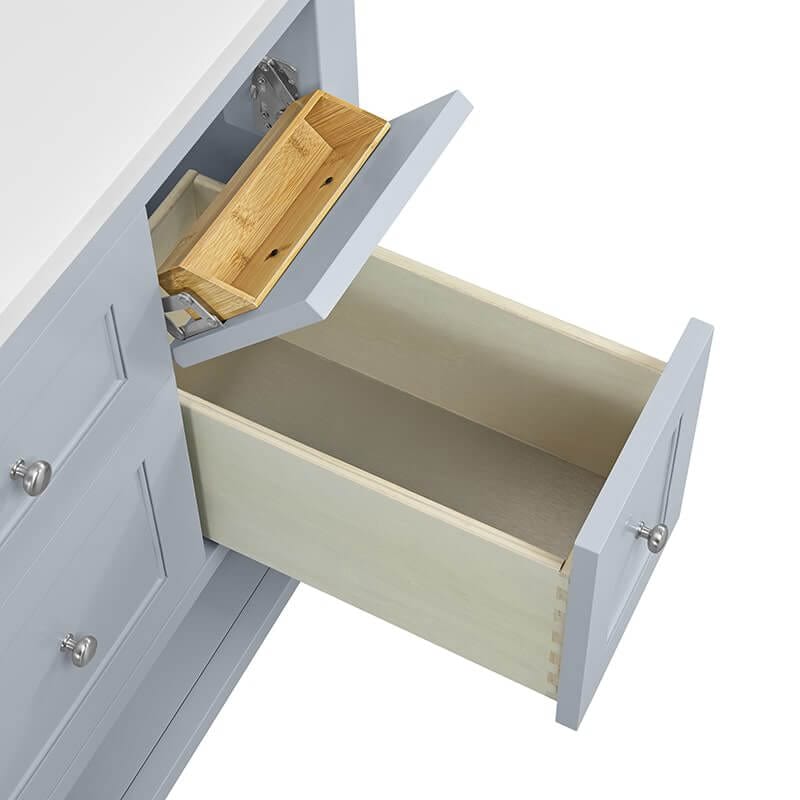 James Martin Breckenridge 36" Single Vanity Serenity Blue Open Drawers