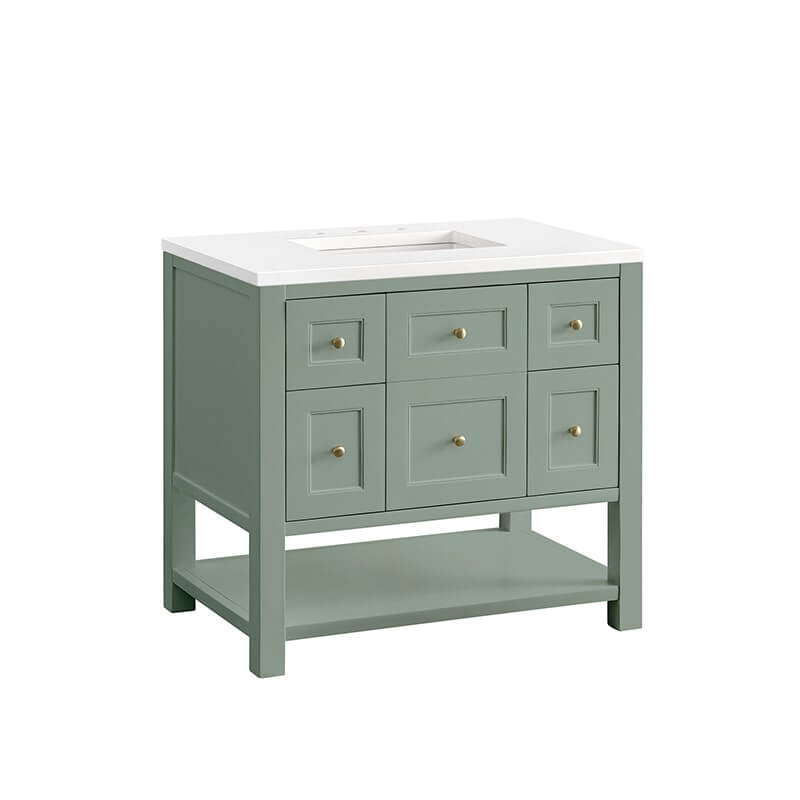 James Martin Breckenridge 36" Single Vanity Smokey Celadon With Countertop