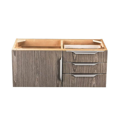 James Martin Columbia 36" Single Wall Mount Vanity in Ash Gray Brushed Nickel Cabinet Only