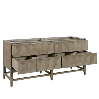 James Martin Emmeline 72 Inch Double Vanity Pebble Oak Side View