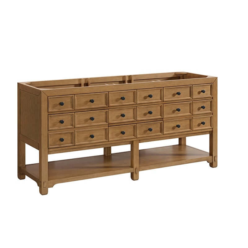 James Martin Malibu 72" Double Vanity Amber Birch Cabinet Only