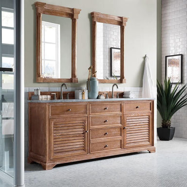 James Martin Savannah 72 Inch Single Vanity Driftwood Corner View
