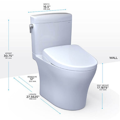 toto aquia iv cube washlet s7a two piece 1.28 0.9 gpf dimensions