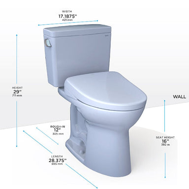 toto drake washlet s7a Dimensions