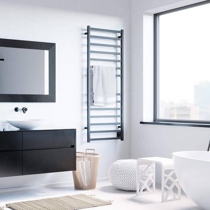 black towel warmer lifestyle image