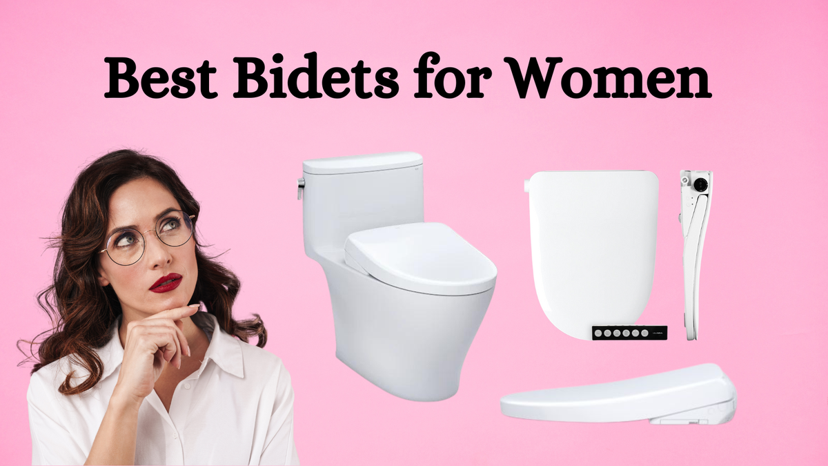 best bidets for women pink background women thinking looking at bidet options
