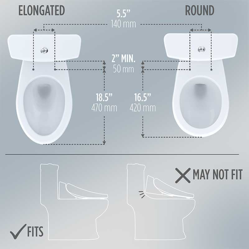 toilets with different bowl measurements round and elongated