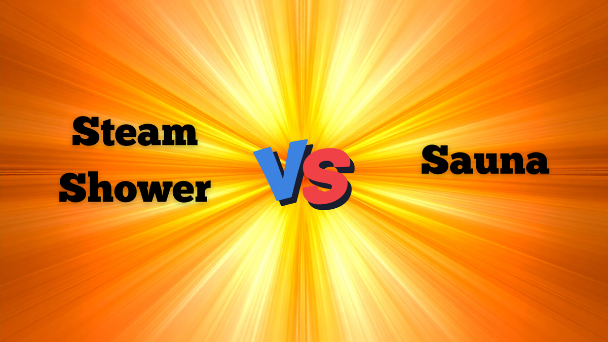 steam shower vs sauna bright orange yellow background