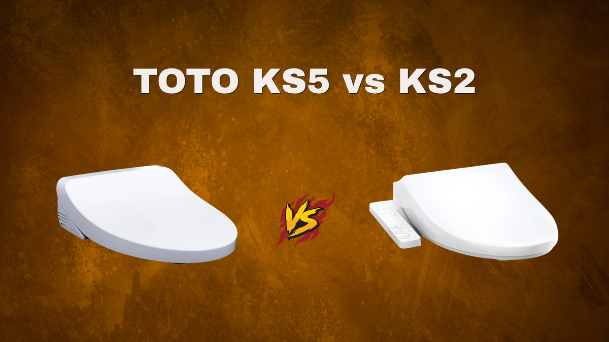 toto ks5 vs ks2 dark brown background bidet seats in front