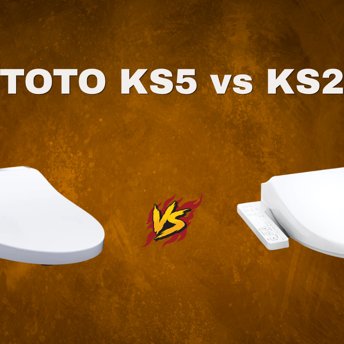 toto ks5 vs ks2 dark brown background bidet seats in front