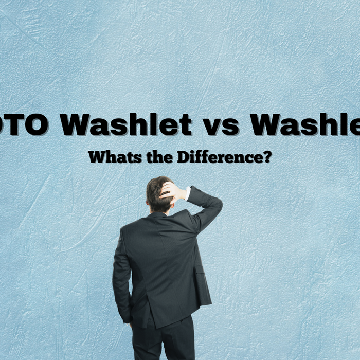 toto washlet vs washlet+ confused man with his back turned scratching his head