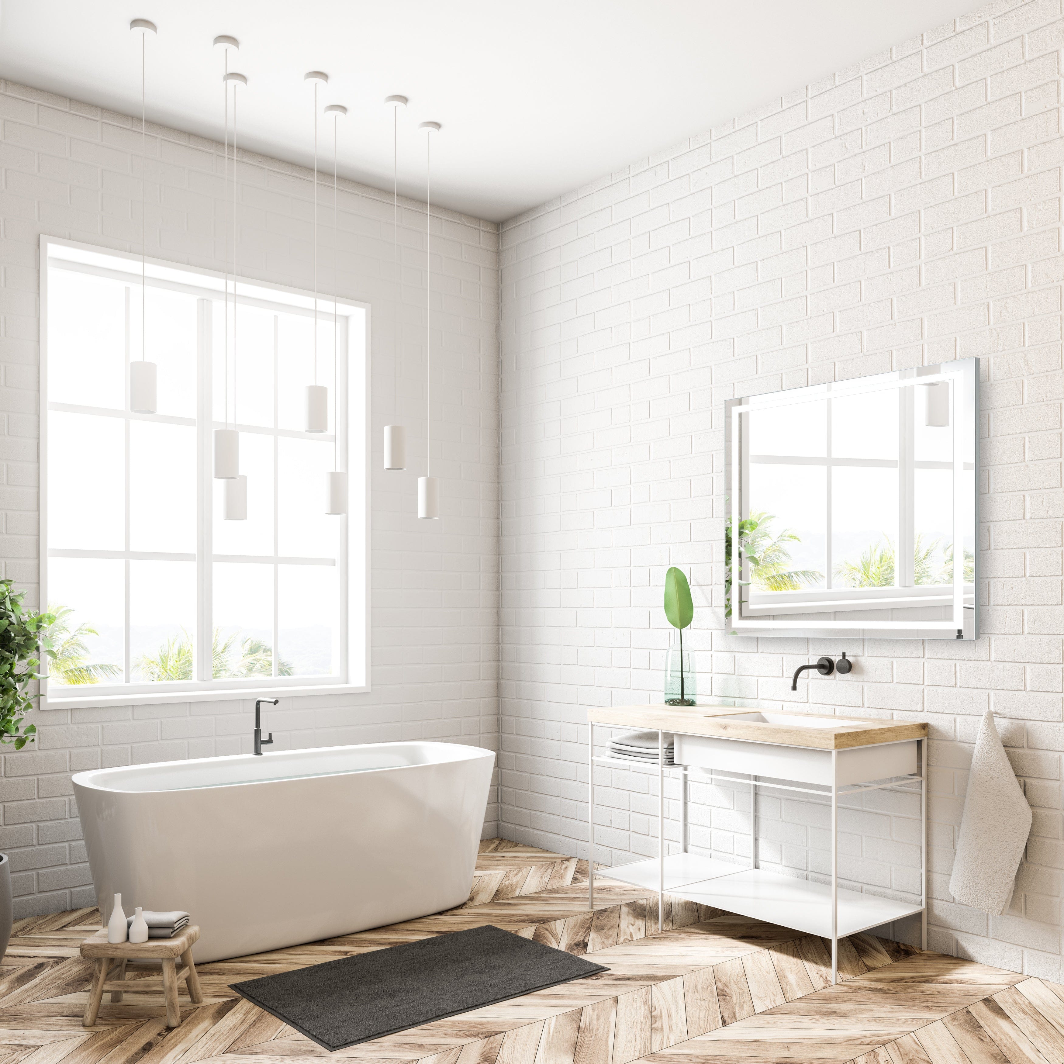Modern Mirrors Aura Lighted Bathroom Vanity Mirror