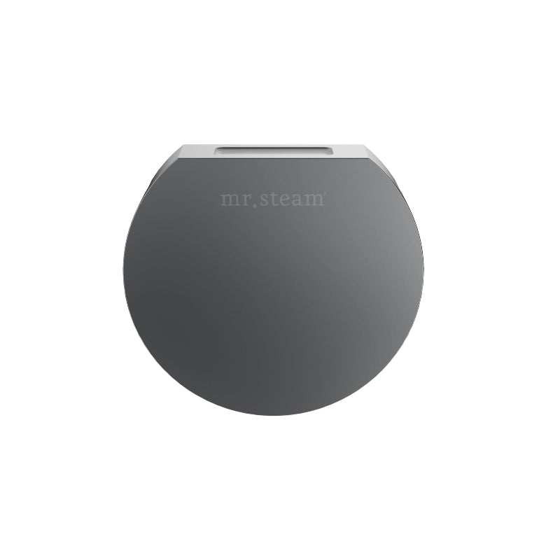 3 Inch Round Aroma Designer Steamhead with AromaTherapy Reservoir in Satin Steel