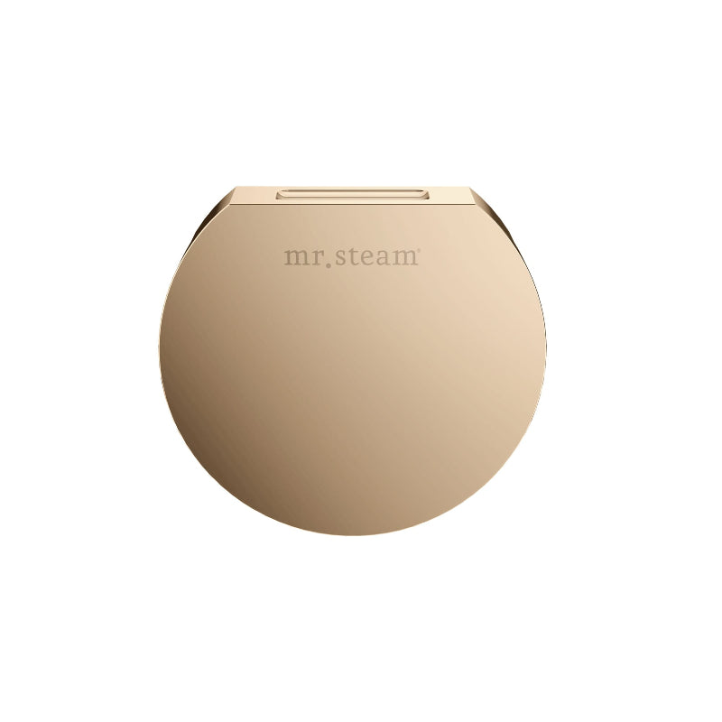 3" Round Aroma Designer Steamhead with AromaTherapy Reservoir in Polished Gold