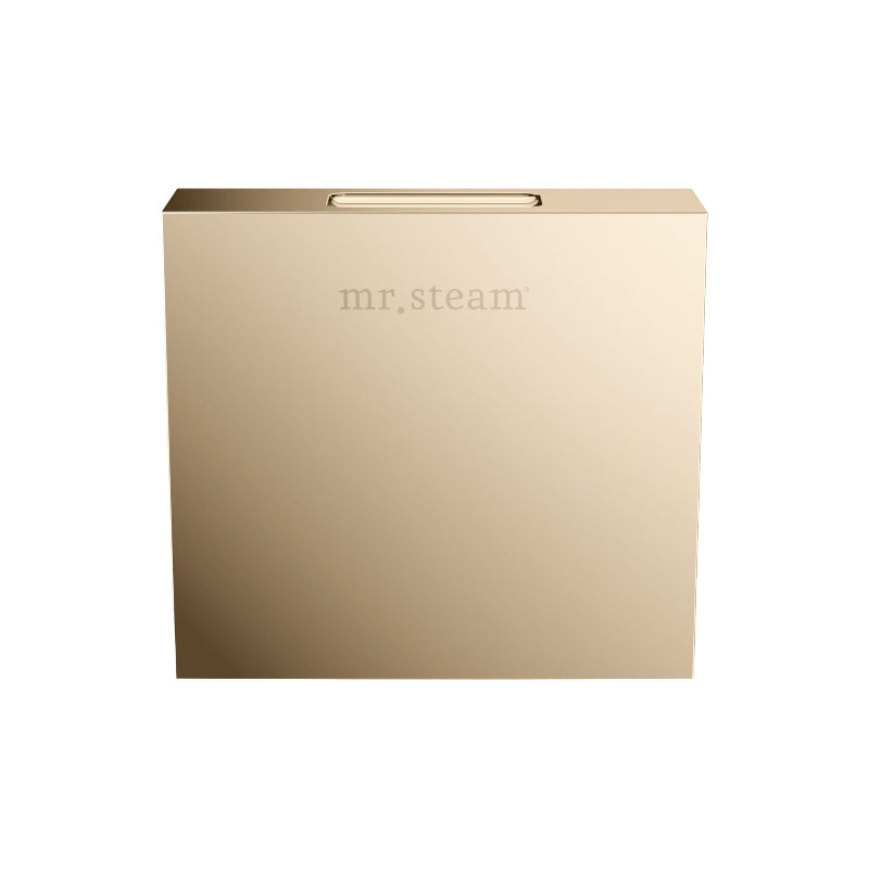 3" Square Aroma Designer Steamhead with AromaTherapy Reservoir in Polished Gold