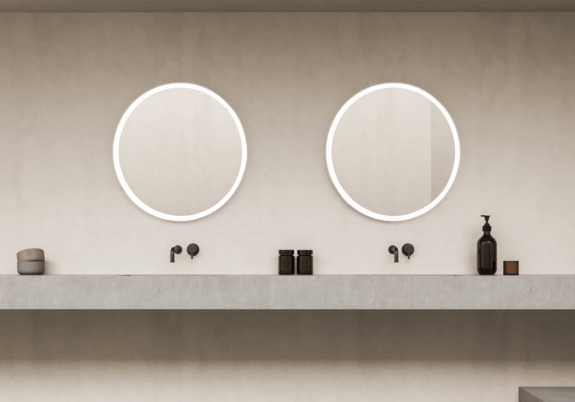 Modern Mirrors Sola Round Lighted Bathroom Vanity Mirror