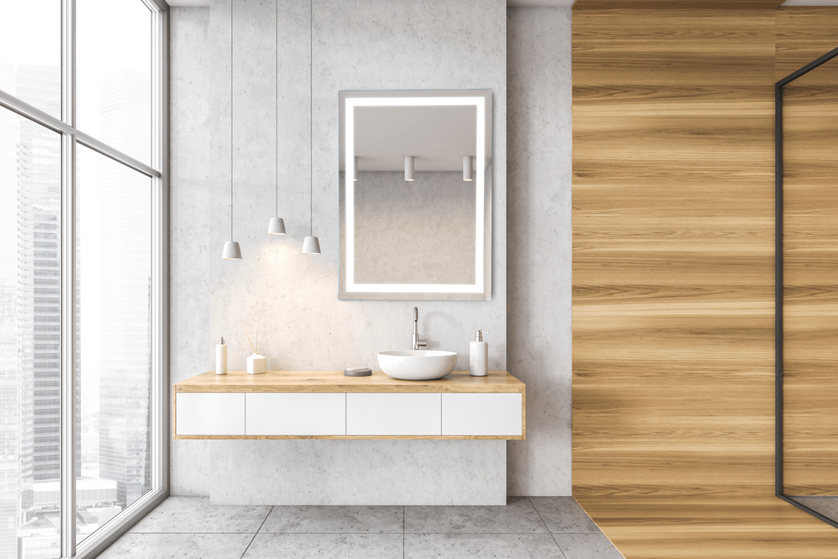 Modern Mirrors Aura Lighted Bathroom Vanity Mirror