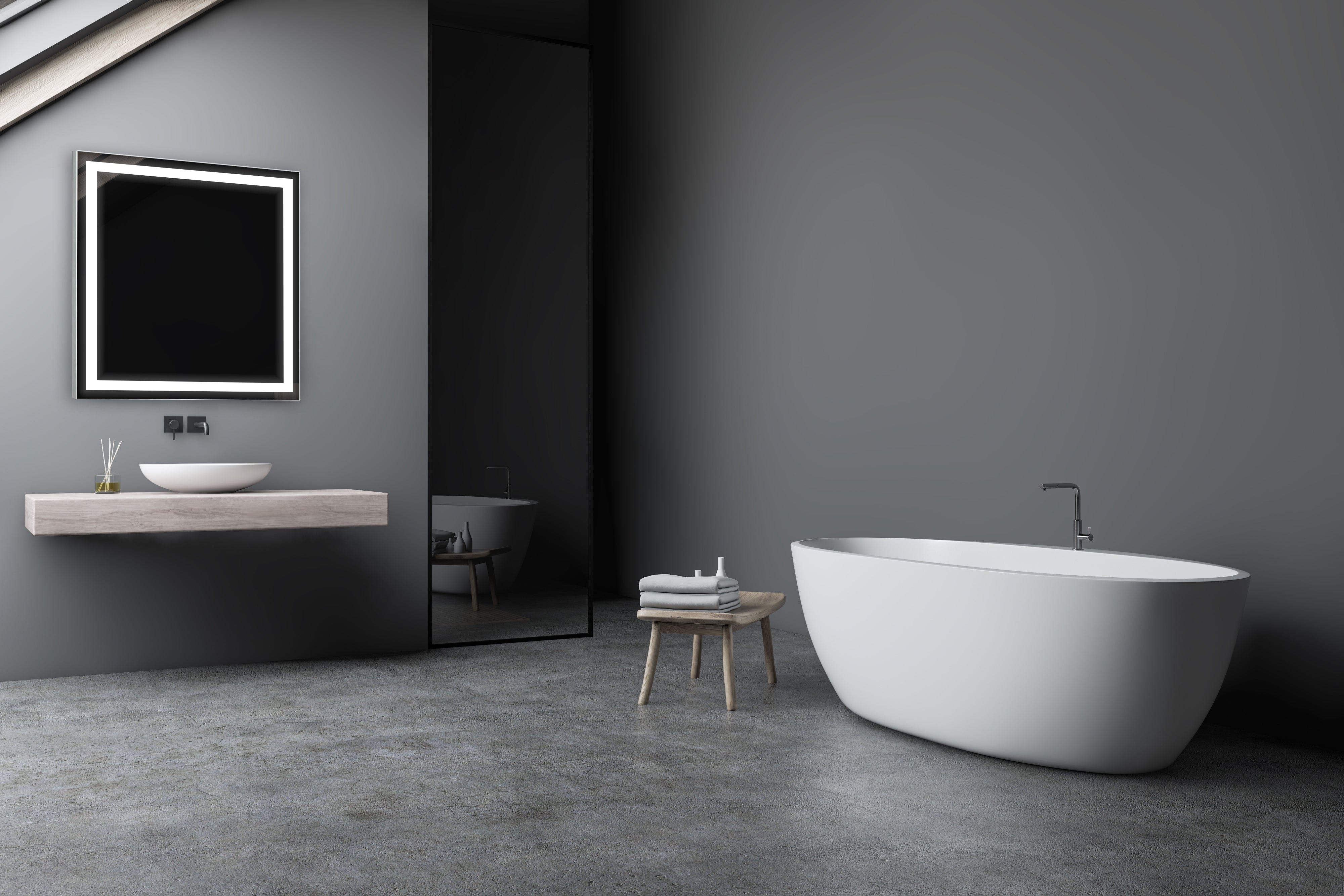Modern Mirrors Aura Lighted Bathroom Vanity Mirror
