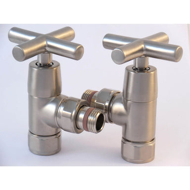 ICO Bath Traditional Valve Set in Brushed Nickel