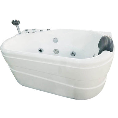 AM175-L 57'' White Acrylic Jetted Whirlpool Bathtub with Fixtures Corner View