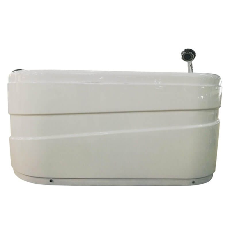 AM175-R 57'' White Acrylic Jetted Whirlpool Bathtub with Fixtures Side View