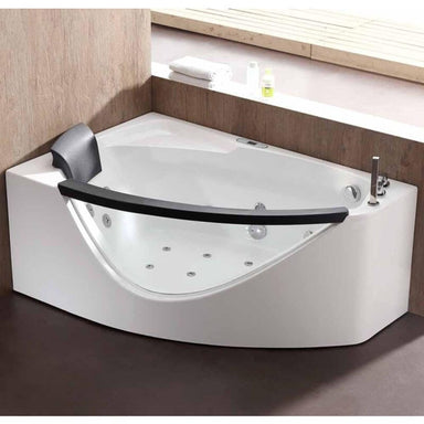 AM198ETL-R 5 ft Clear Rounded Right Corner Acrylic Whirlpool Bathtub Front View
