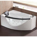 AM198ETL-R 5 ft Clear Rounded Right Corner Acrylic Whirlpool Bathtub Front View