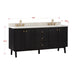 Adele 72 Double Sink Bathroom Vanity Black Oak in Black Oak Corner View