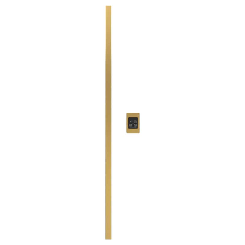 Amba Modello I Square 59 Hardwired Single Bar Satin Brass Vertical Front View