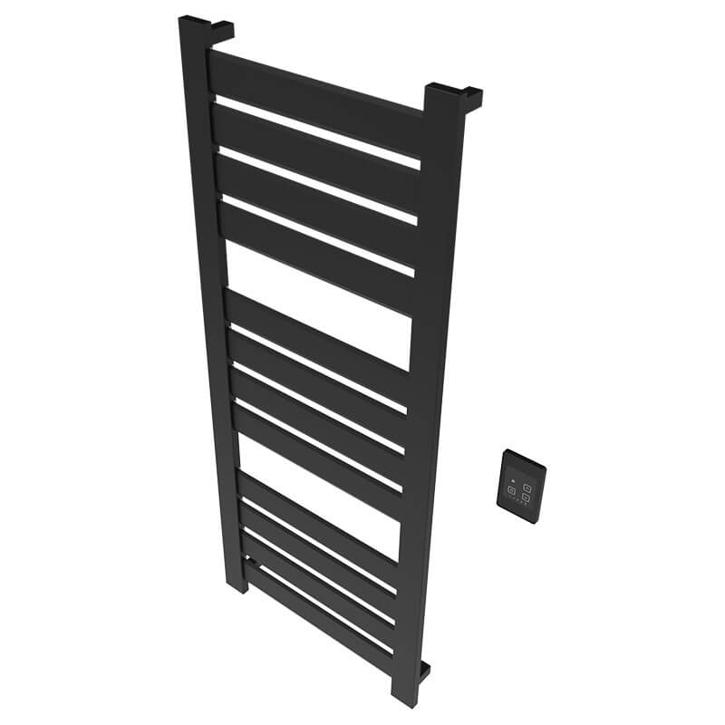 Amba Vega v2356.2 12 Panel Hardwired Towel Warmer Matte Black Side View
