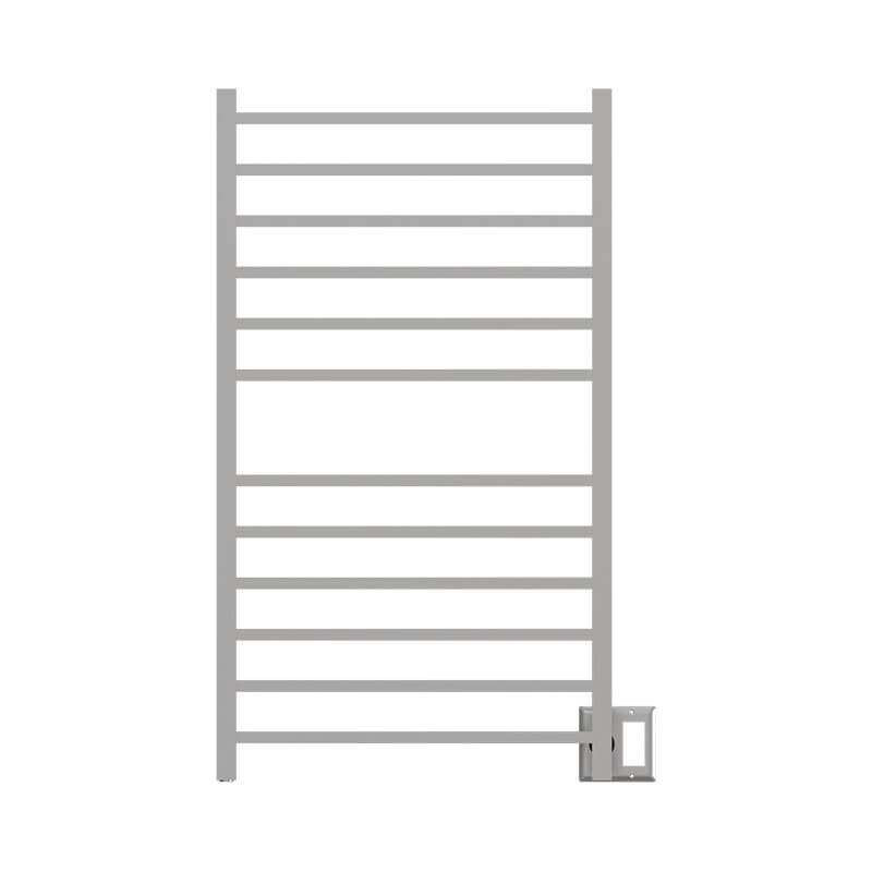 Amba Radiant Large Square Brushed Stainless Dual Gang Plate Front View