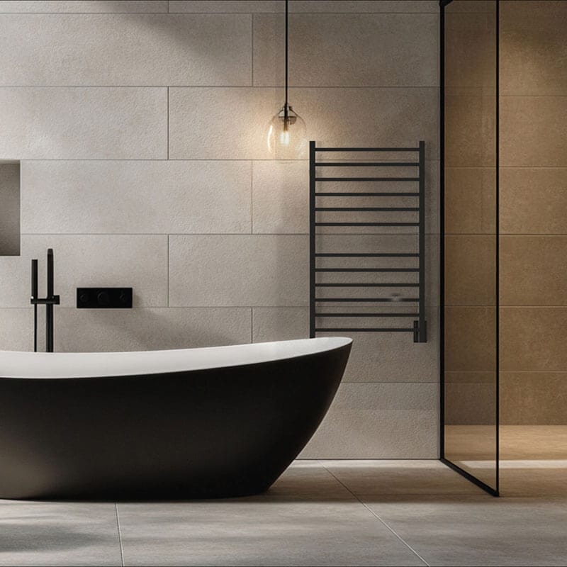 Amba Radiant Large Square Matte Black Minimalist Ladder Style