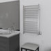 Amba Radiant Large Square Towel Warmer Brushed Stainless Dual Gang Plate Side View Application