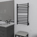 Amba Radiant Large Square Towel Warmer Matte Black Hardwired Side View Application